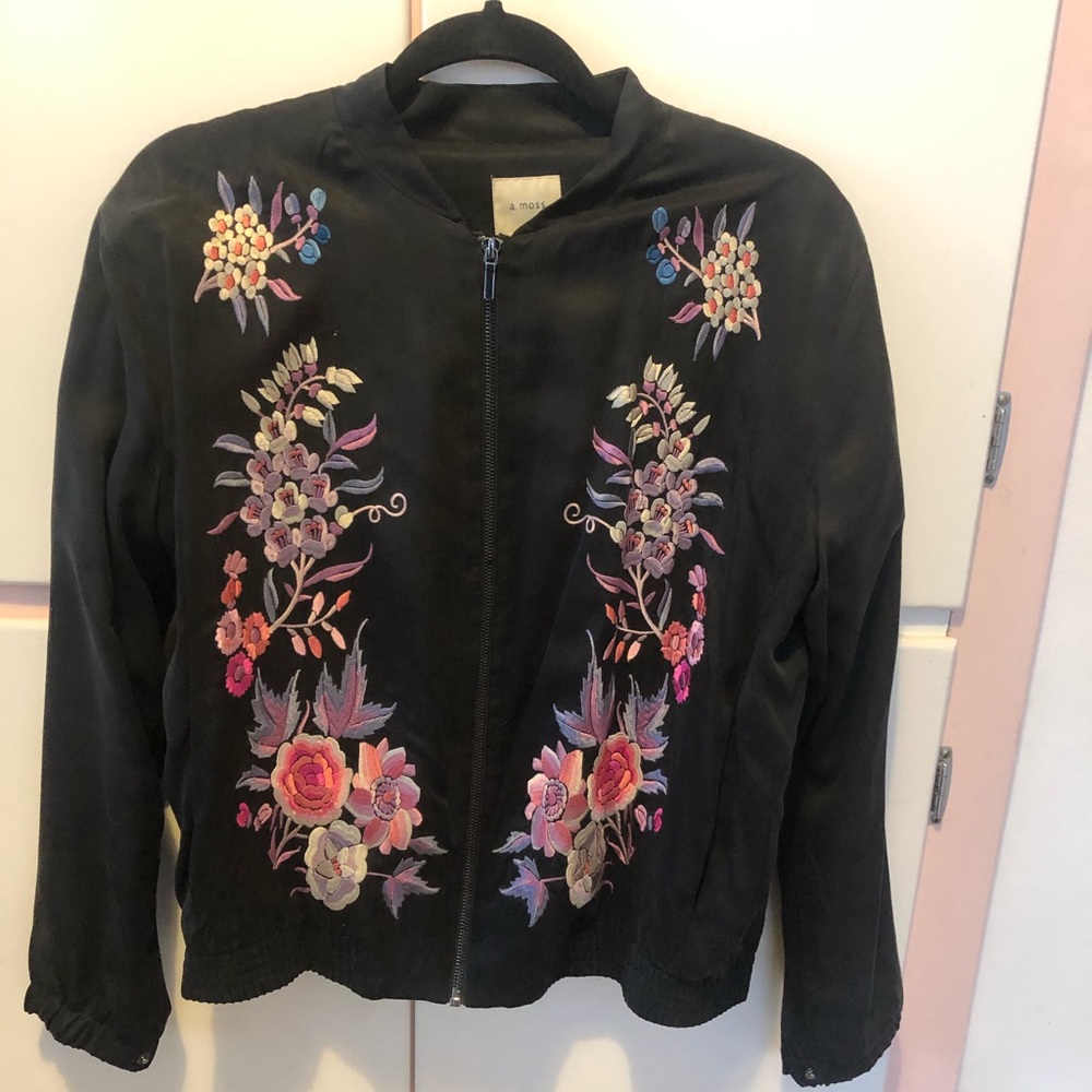 COPY - A. Moss Embroidered Floral Bomber Jacket